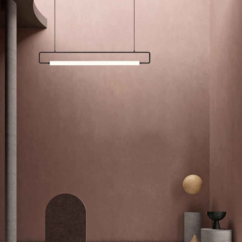 Edge Moderne Rettangolare LED Lampade a Sospensione Metallo Acrilico Oro/Nero Soggiorno/Camera da Letto