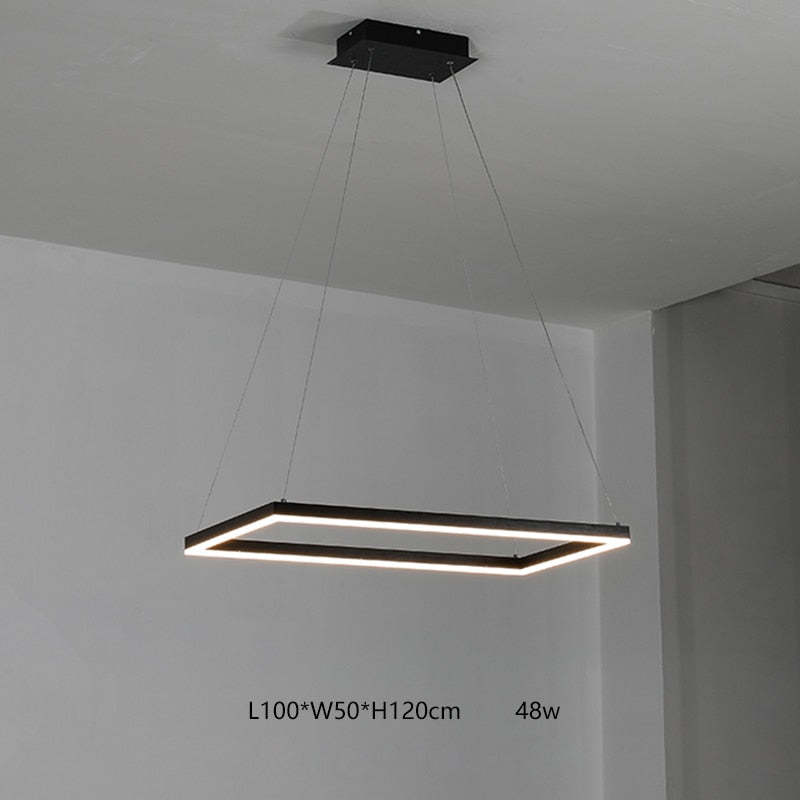 Bouvet Moderno LED Lampada a Sospensione 5 Stratificato Nera Soggiorno/Camera da Letto