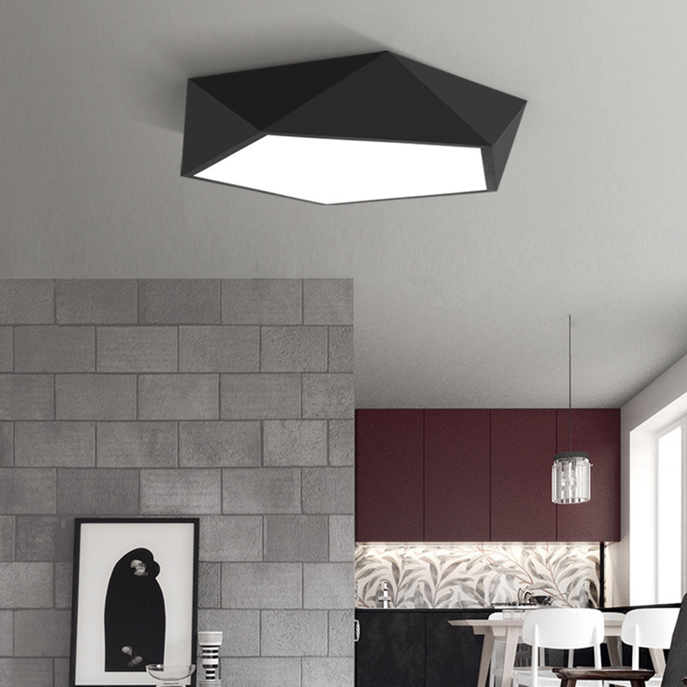Arisha Plafoniere Semplice Moderno Metallo, Nero/Bianco