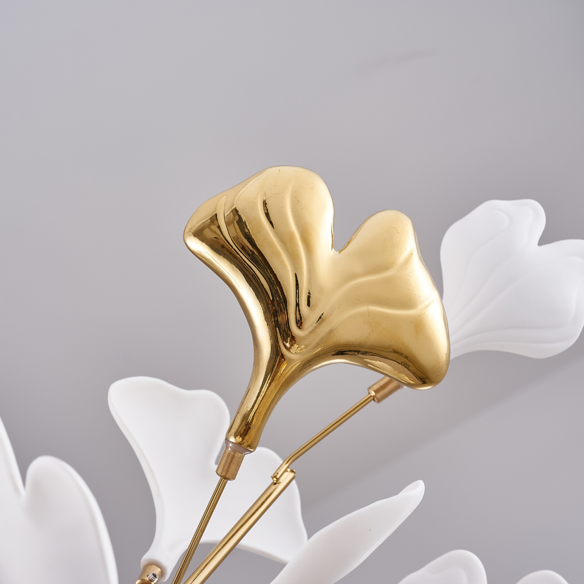 Olivia Lampada a Sospensione Ceramica Grande Foyer Foglia Gingko Soggiorno Lusso