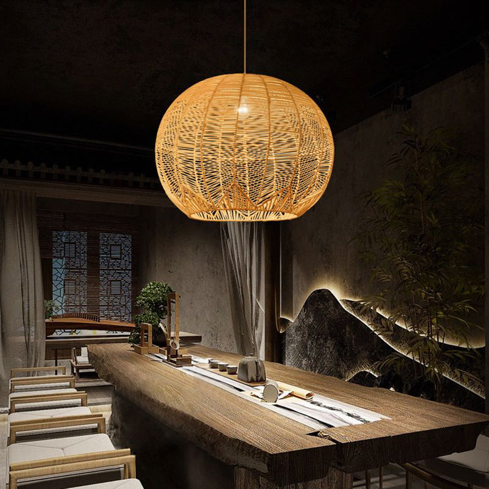 Ritta Designer Rotondo Rattan Lampade a Sospensione Sala da Pranzo Fatto a Mano