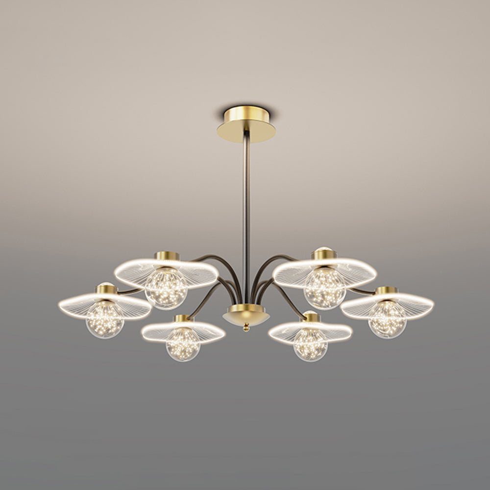Carins Moderno LED Lampada a Sospensione Metallo Acrilico Vetro Oro Soggiorno/Camera da Letto