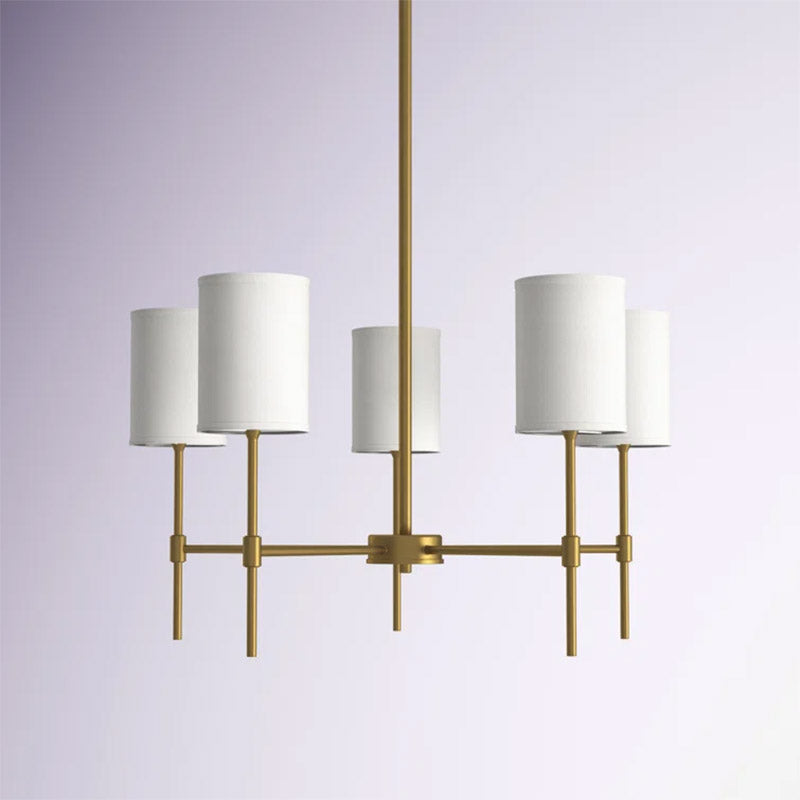Silva Lampadario Moderno a LED in Metallo/Tessuto Nero/Oro per Soggiorno