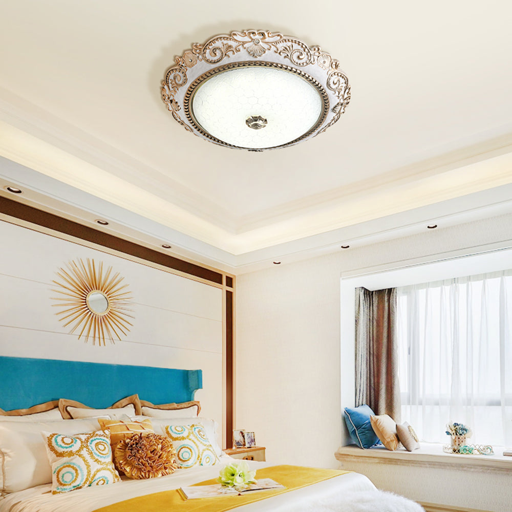 Arisha Vetro Rotondo Tradizionale Plafoniere Soggiorno