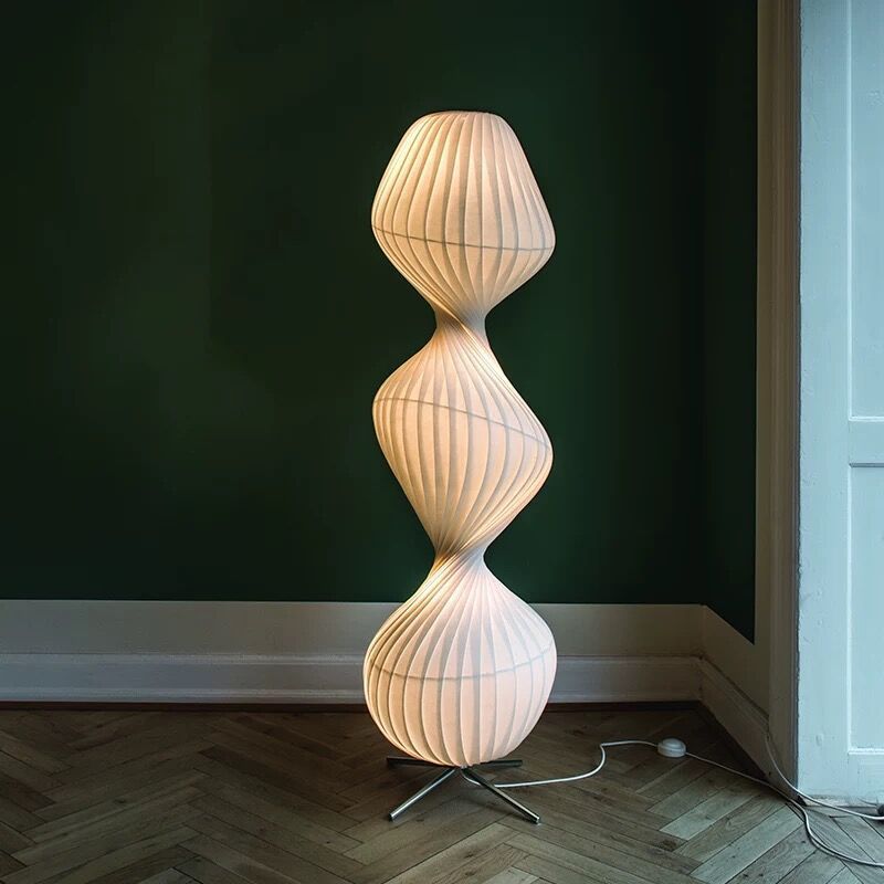 Ritta Moderne LED Lampade da Terra Tessuto/Metallo Bianco Salotto