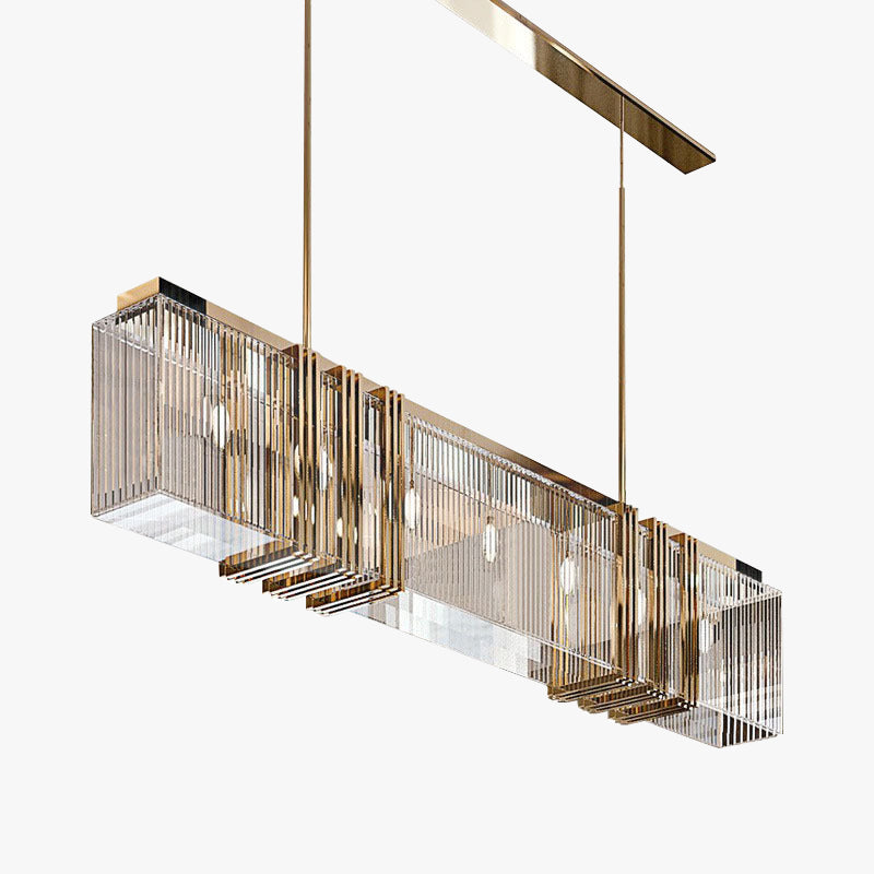 Kajetan Minimalismo LED Lampade a Sospensione Metallo Acrilico Trasparente Oro Rettangolare Soggiorno/Camera da Letto