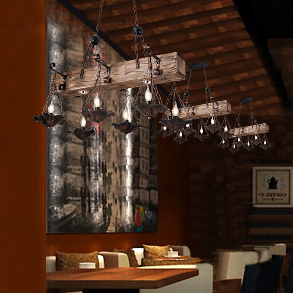 Epoch Industriale LED Lampade a Sospensione Metallo/Legno Bronzo Soggiorno/Camera da Letto