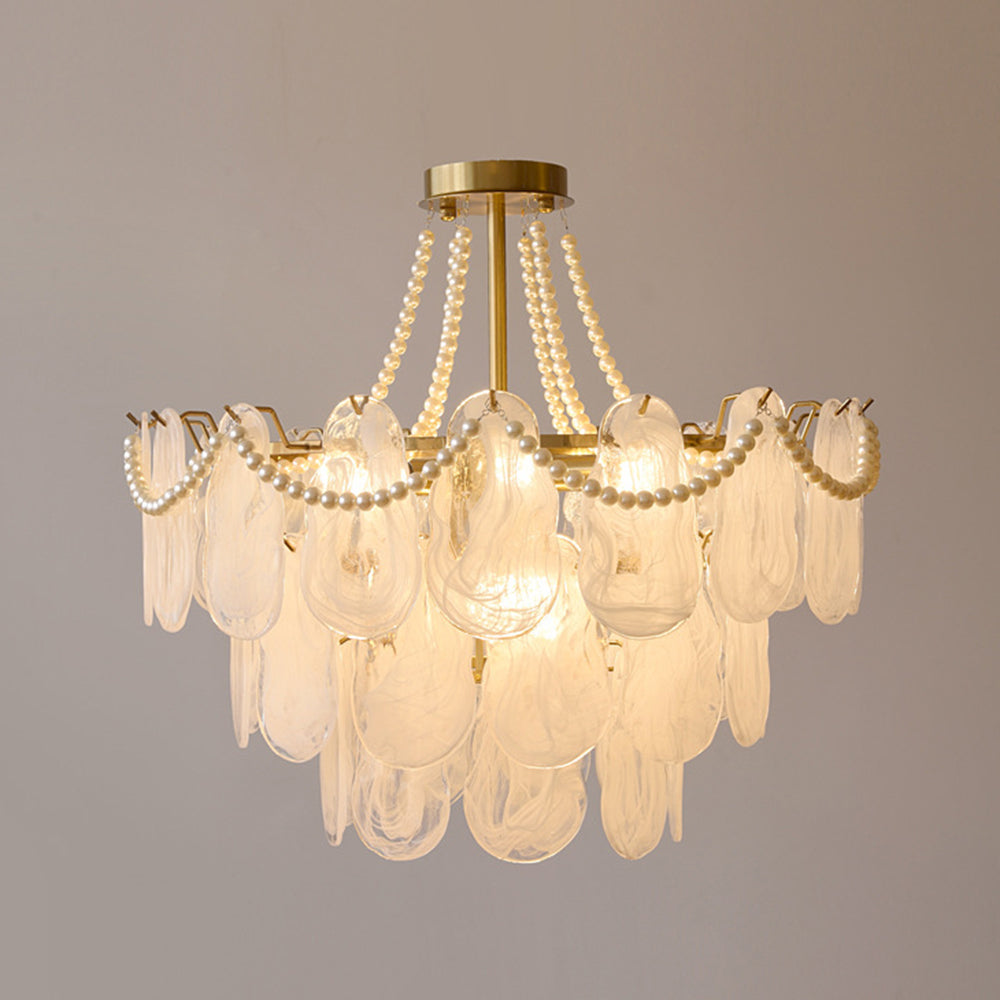 Kirsten Bellissimo LED Lampadari Vetro Metallo Bianco Oro Elegante Soggiorno/Camera da Letto