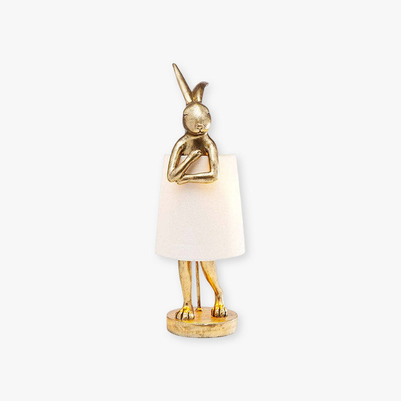 Alice Moderna Coniglio Balletto LED Lampada da Tavolo Bianco/Oro Camera da Letto/Soggiorno