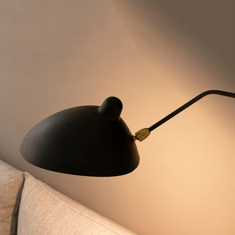 Arisha Moderne Industrial LED Applique Metallo Nero Siggiorno