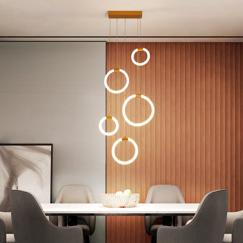 Arisha Minimalista LED Cerchio Bolla Lampada a Sospensione Bianco Metallo Soggiorno/Camera da Letto