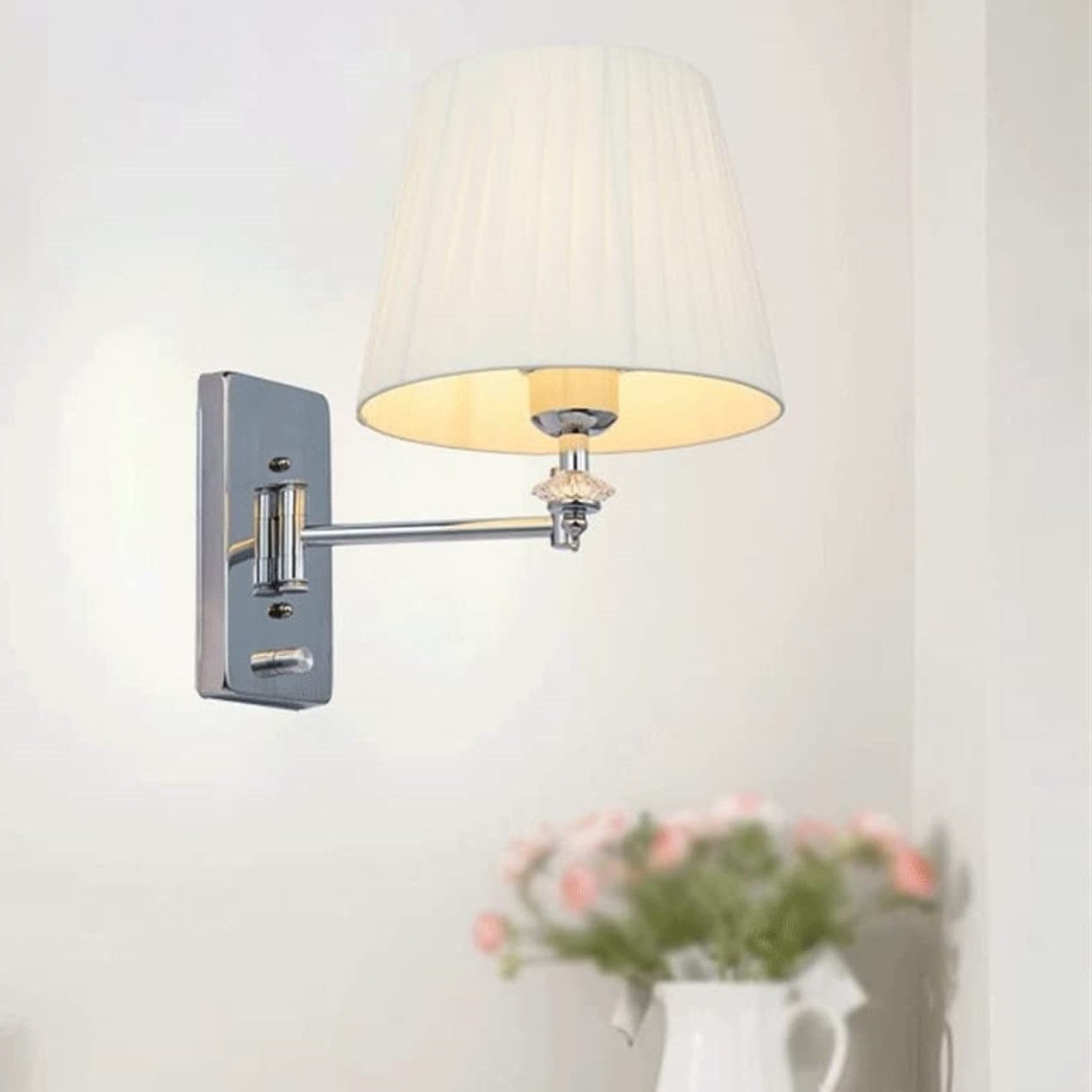 Ritta Moderno LED Applique Metallo Tessuto Soggiorno Camera da Letto
