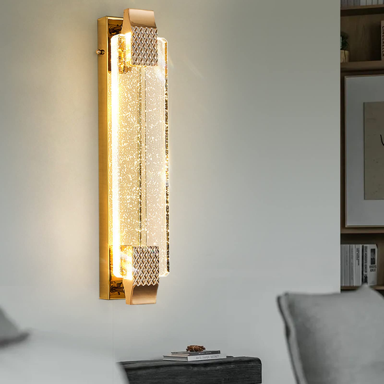 Arisha Moderno Metallo/Vetro Applique Oro Soggiorno/Camera da letto/Ristorante