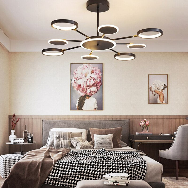 Sienna Modern LED Lampadari Geometrica Nero Metallo Acrilico Sala Studio/Soggiorno/Camera da Letto