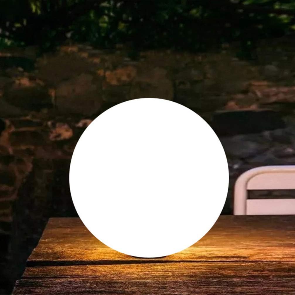 Elif Design LED Luce da Esterno Lampada da Terra Impermeabile Bianco Sfera Acrilico