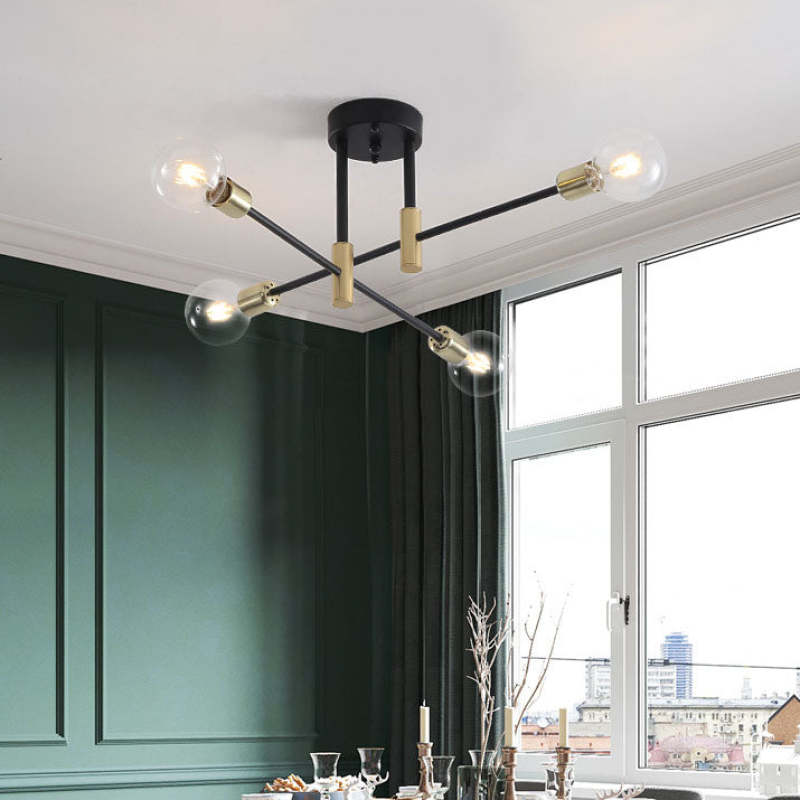 Valentina Minimalismo LED Plafoniere Nero/Oro Metallo Sala da Pranzo/Soggiorno/Camera da Letto