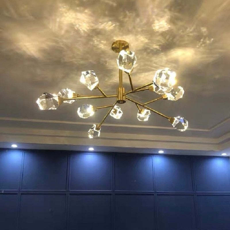 Kristy Lusso LED Bellissimi Lampadario Metallo Cristallo Oro Soggiorno/Camera da Letto