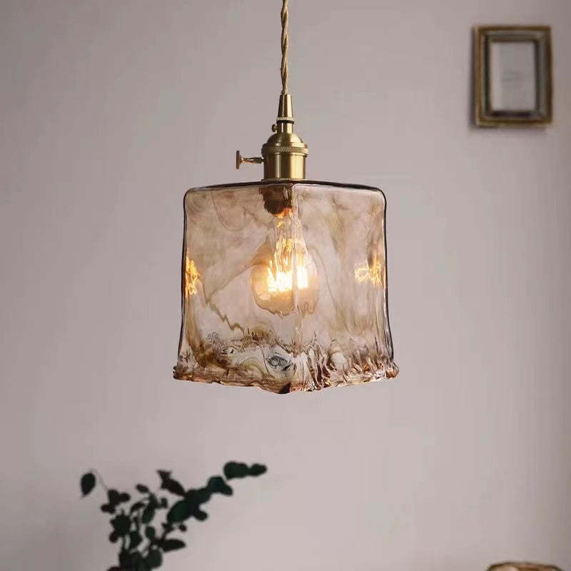 Levy Lampada a Sospensione Industriale Stile Vintage Retro Metallo/Vetro Ottone