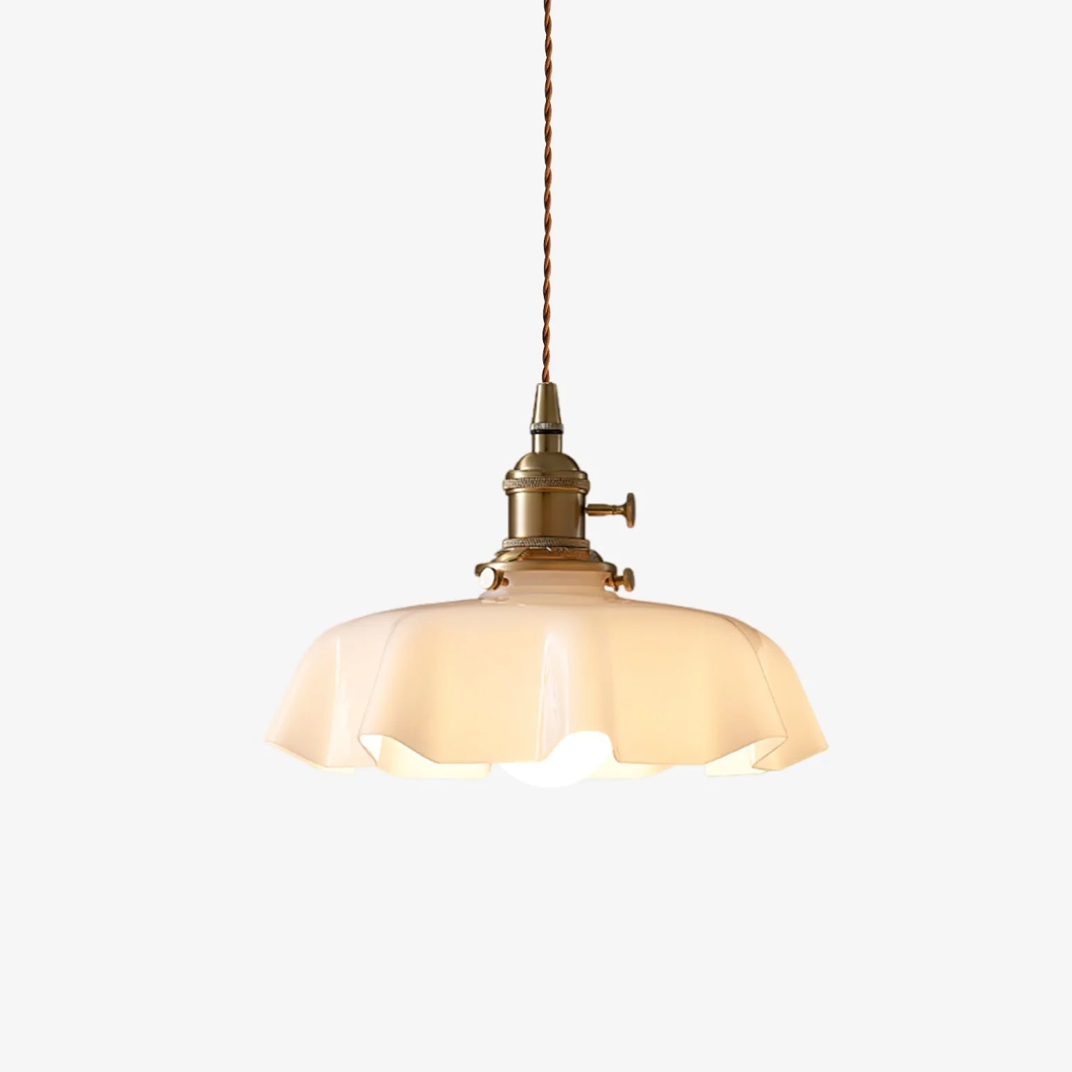 Aria Lampada a Sospensione Stile Rustico con Paralume Increspato