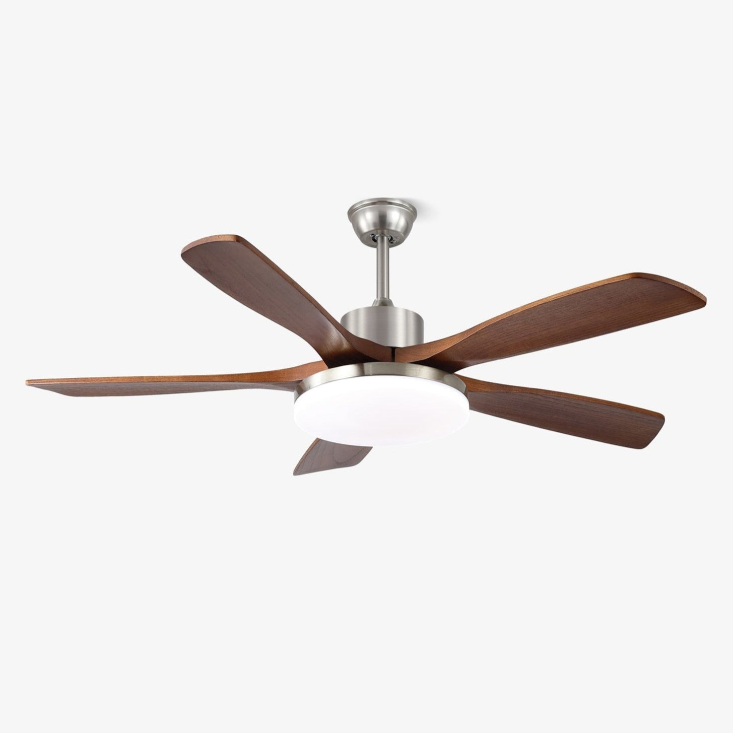 Ventilatore da soffitto Orvian moderno in legno con pale estese
