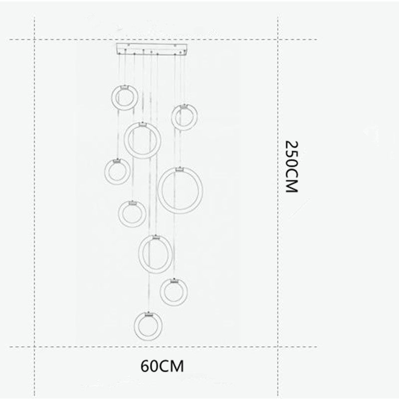 Arisha Minimalista LED Cerchio Bolla Lampada a Sospensione Bianco Metallo Soggiorno/Camera da Letto