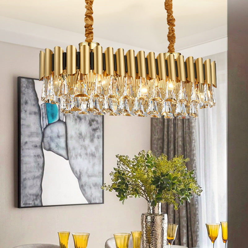 Marilyn Moderno LED Lampadari Rettangolare Lusso Metallo Cristallo Oro Piccolo Soggiorno/Camera da Letto