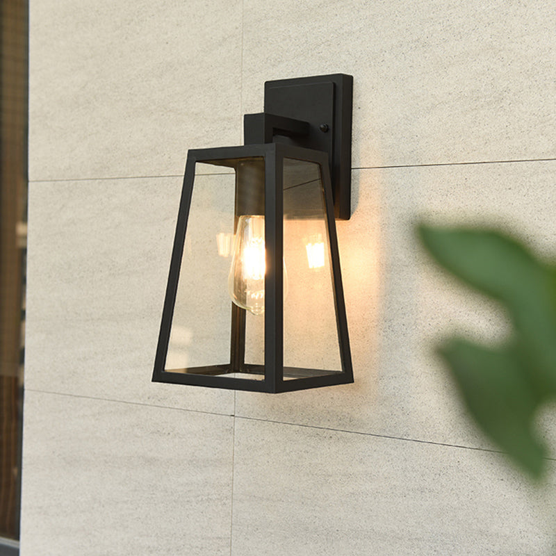 Silva Industriale Vintage LED Applique Metallo/Vetro Nero Sala da Pranzo/Soggiorno/Camera da Letto