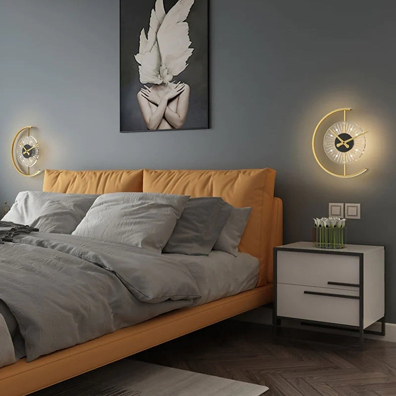 Arisha Moderno LED Applique Orologio Minimalismo Design Metallo Soggiorno/Camera da Letto
