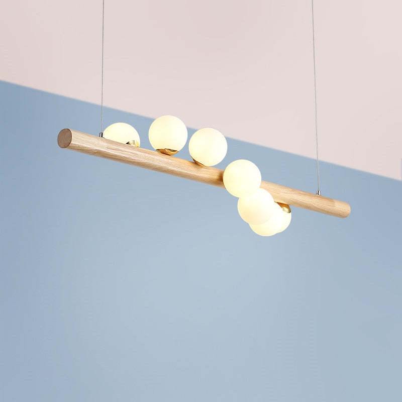 Valentina Vetro Lampade a Sospensione Bolla Legno/Noce Camera da Letto