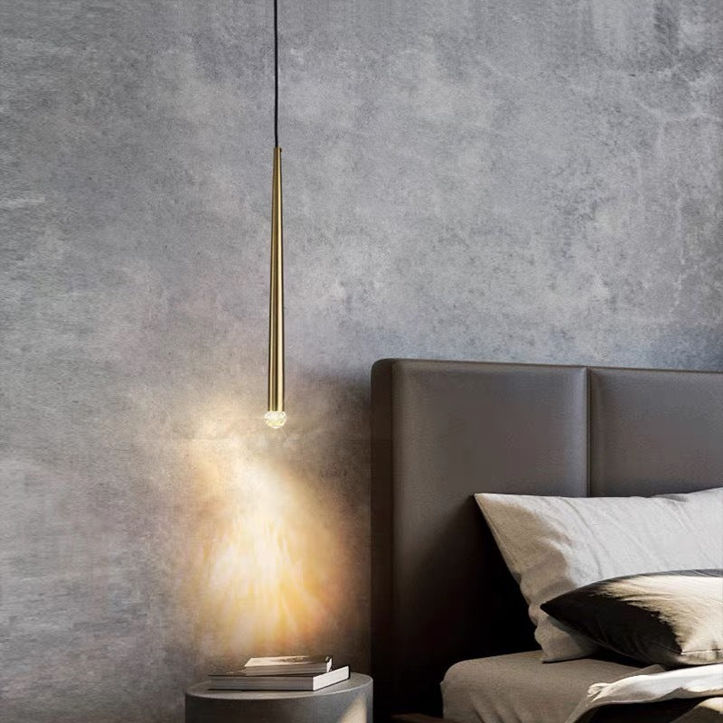 Carr Moderna LED Minimalismo Lampada a Sospensione Metallo Oro Lineare Soggiorno
