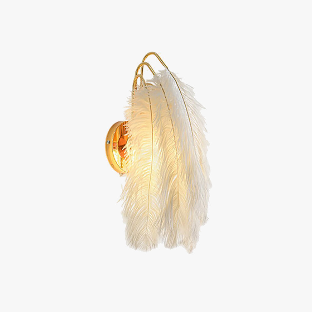 O'Moore Moderno Arte Deco LED Applique Metallo/Piuma Oro Soggiorno/Camera da Letto