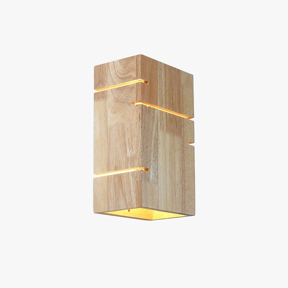 Muto Minimalista LED Applique Rettangolare Legno Soggiorno/Camera da Letto