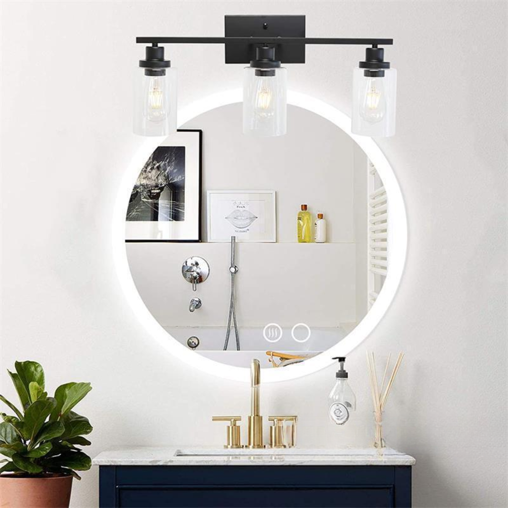 Silva Industriale LED Applique Impermeabile Metallo Vetro Nero Bagno