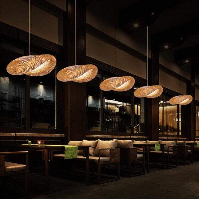 Muto Moderne LED Lampade a Sospensione Bambù Sala da Pranzo/Cucina