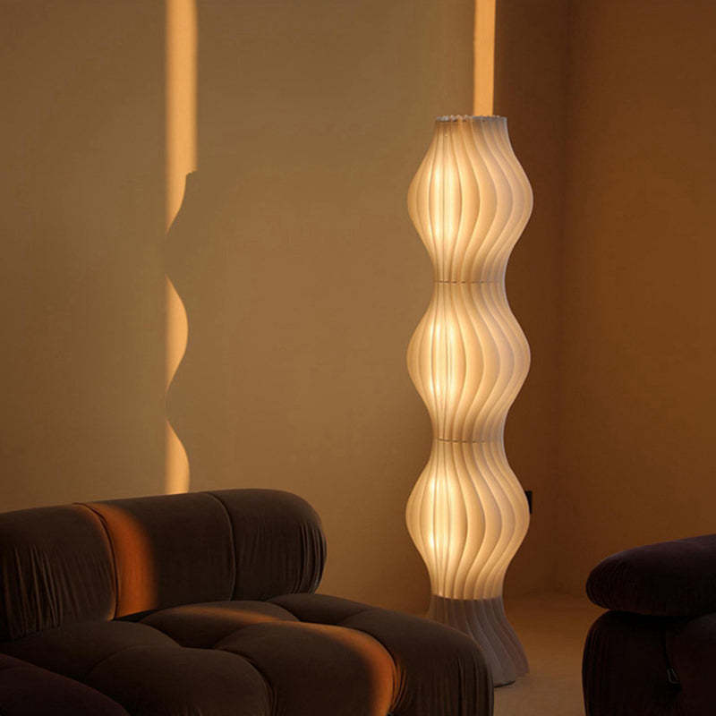 Mira Moderno LED Lampade da Terra Artistico Acrilico Bianco Onda Soggiorno/Camera da Letto