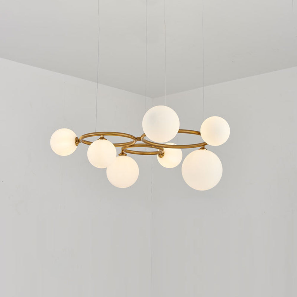 Valentina Minimalista Moderno LED Lampade a Sospensione Bianco/Oro Metallo/Vetro Soggiorno/Camera da Letto