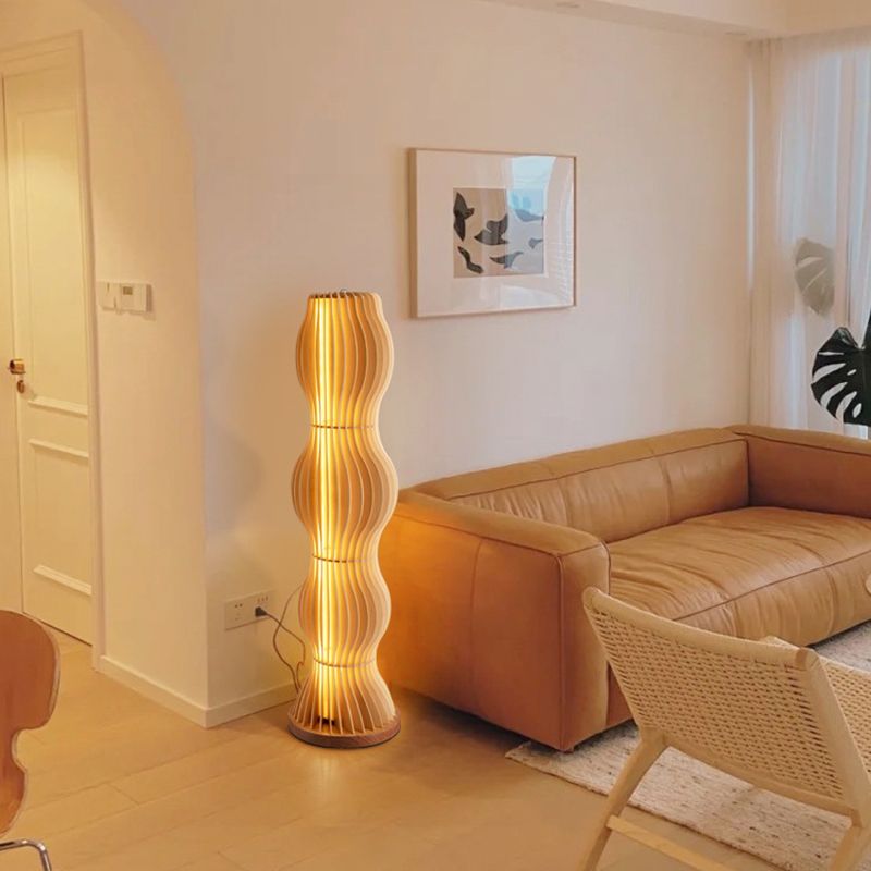 Muto Creative Uniche Moderno Legno Cachi Lampade da Terra
