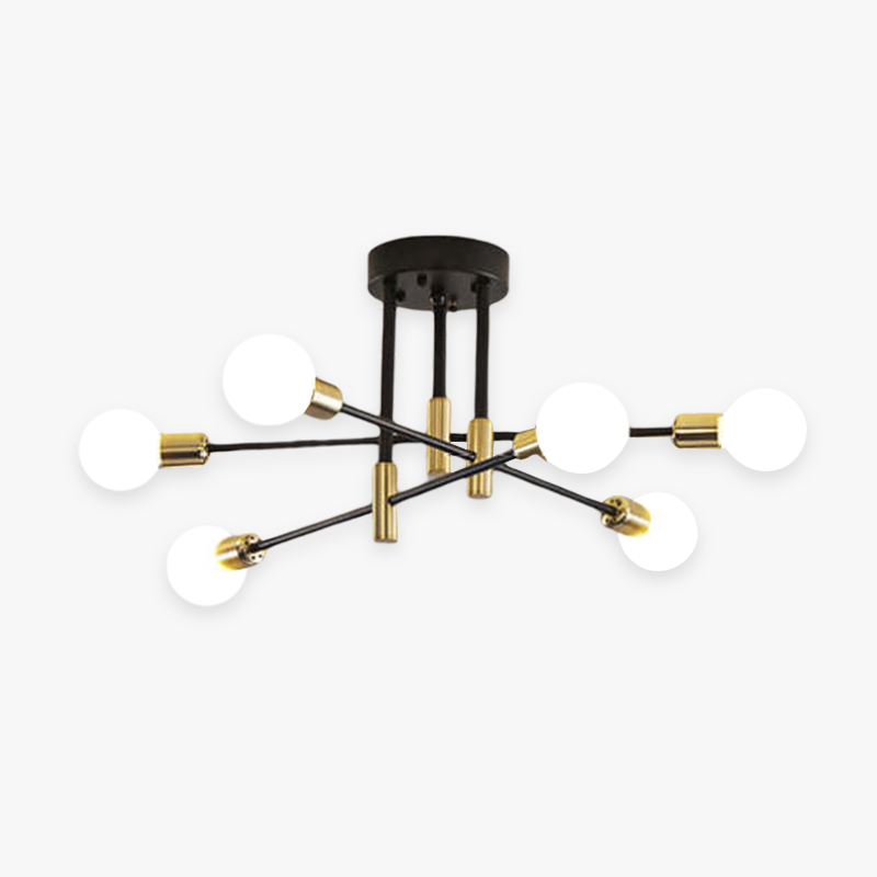 Valentina Minimalismo LED Plafoniere Nero/Oro Metallo Sala da Pranzo/Soggiorno/Camera da Letto