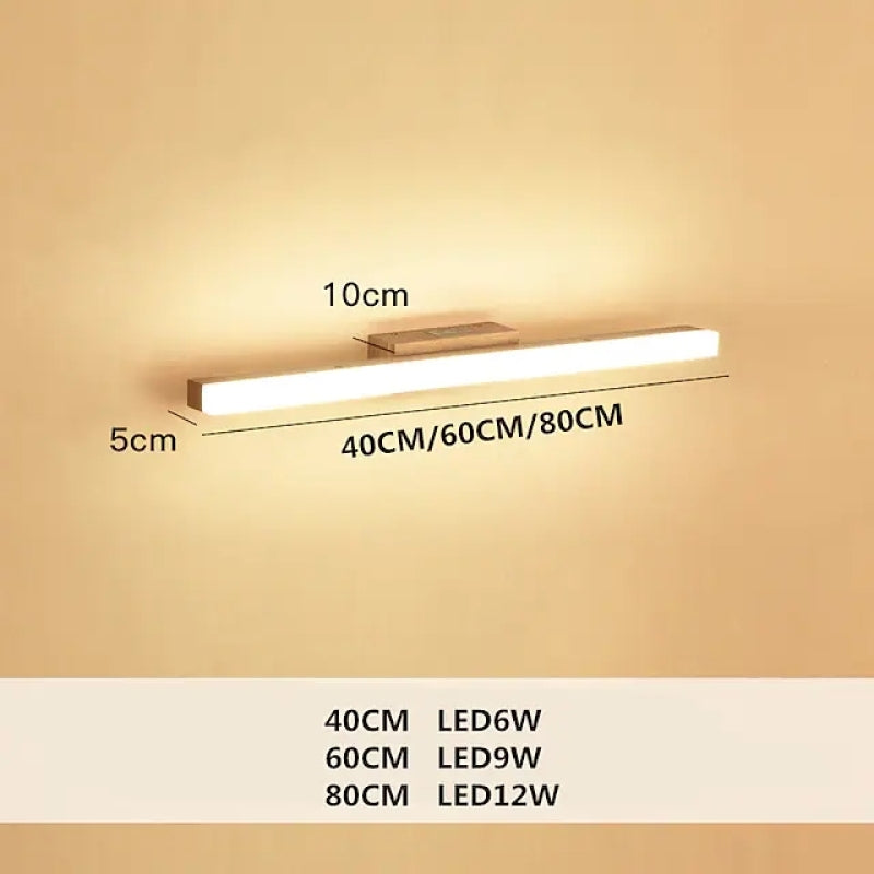 Arisha Moderno Minimalista LED Applique Legno Lineare Bagno/Soggiorno/Camera da Letto