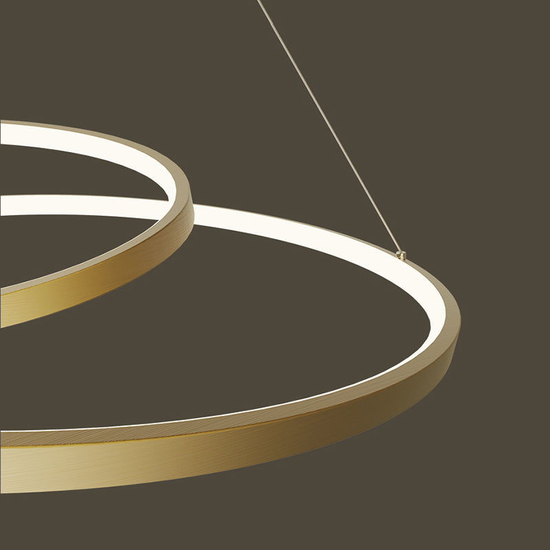 Arisha Moderno LED Cerchio Curvo Lampade a sospensione Metallo Nero/Oro Soggiorno/Camera da Letto