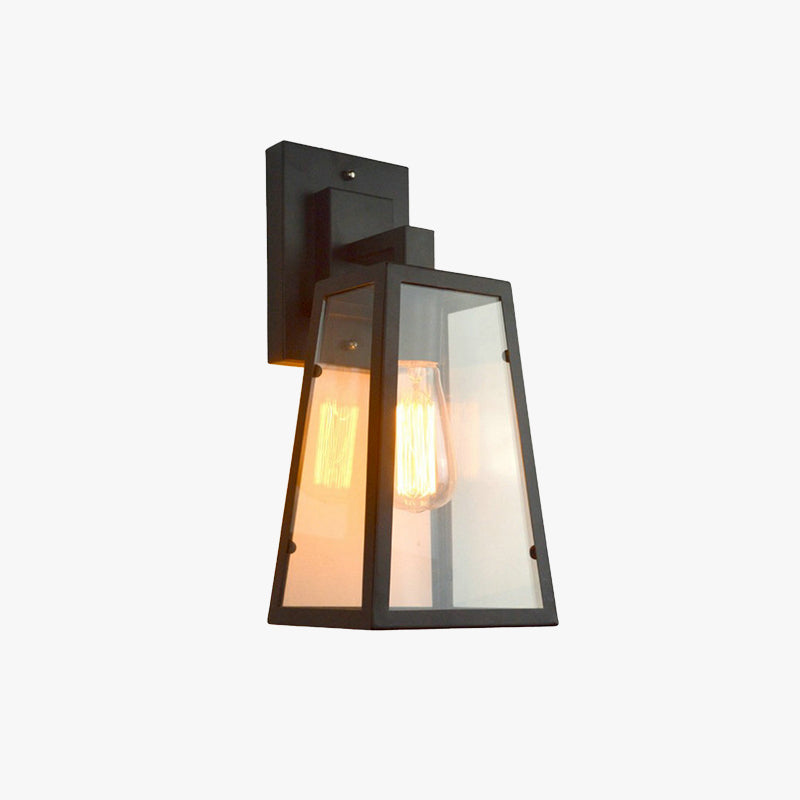 Silva Industriale Vintage LED Applique Metallo/Vetro Nero Sala da Pranzo/Soggiorno/Camera da Letto