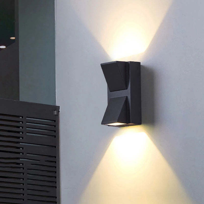 Ray Moderna Minimalismo LED Applique da Esterni Metallo Nera Piccolo Corridoio/Giardino