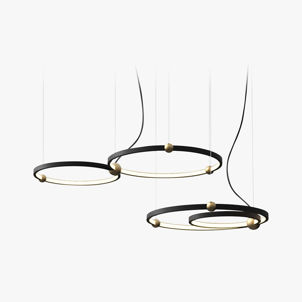 Arisha Minimalista Squillo LED Lampada a Sospensione Metallo Nero Sala da Pranzo/Soggiorno/Camera da Letto