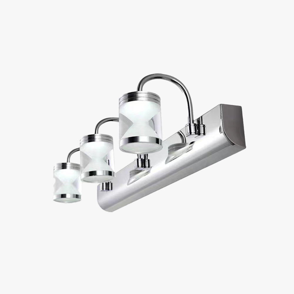 Arisha Moderni Design LED Applique Cilindrico Impermeabile Piccolo Argento Metallo Bagno