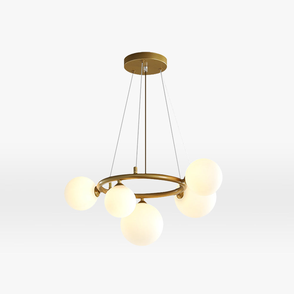 Valentina Minimalista Moderno LED Lampade a Sospensione Bianco/Oro Metallo/Vetro Soggiorno/Camera da Letto