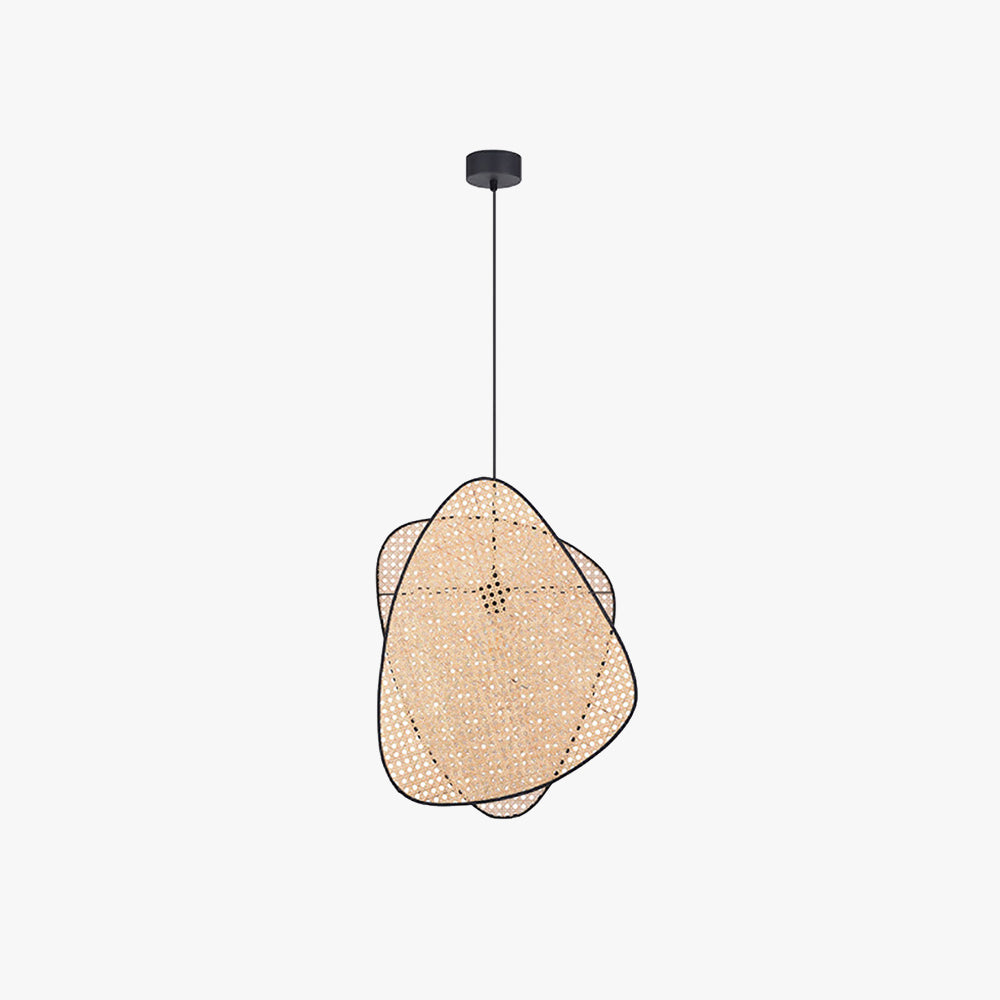Ritta Naturale LED Lampada a Sospensione Triangolo Rattan Soggiorno/Camera da Letto/Sala da Pranzo
