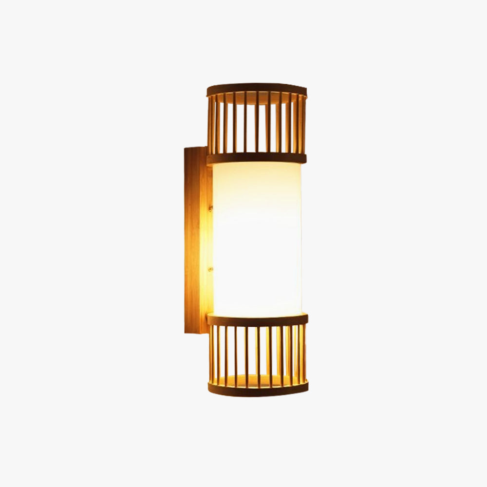 Muto Applique Rustica Cilindrica Rattan a LED Applique da Corridoio