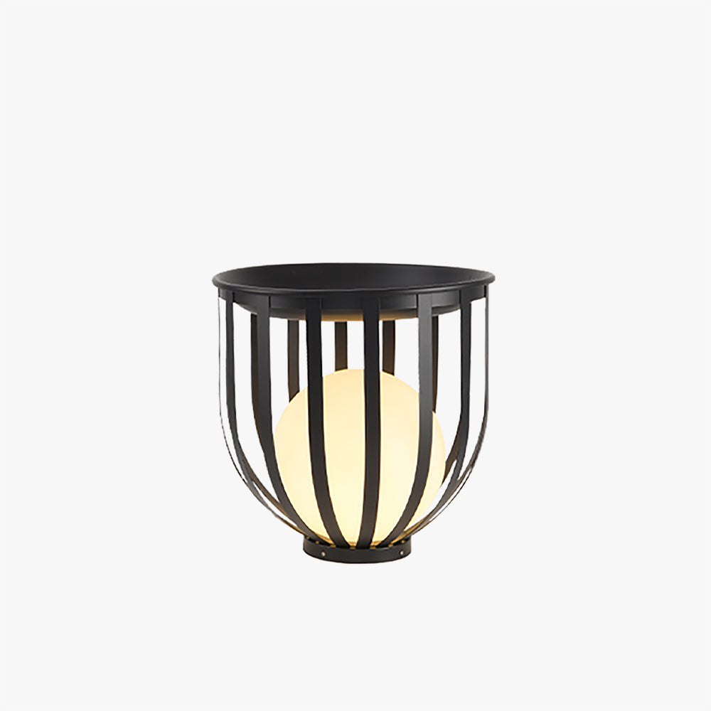 Ray Moderno Globo Solare Metallo Lampade da Esterno Nero