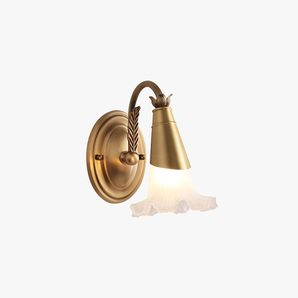 Arisha Vintage LED Applique Gloria Mattutina Antiruggine Fiore Metallo/Vetro Oro Soggiorno/Camera da Letto