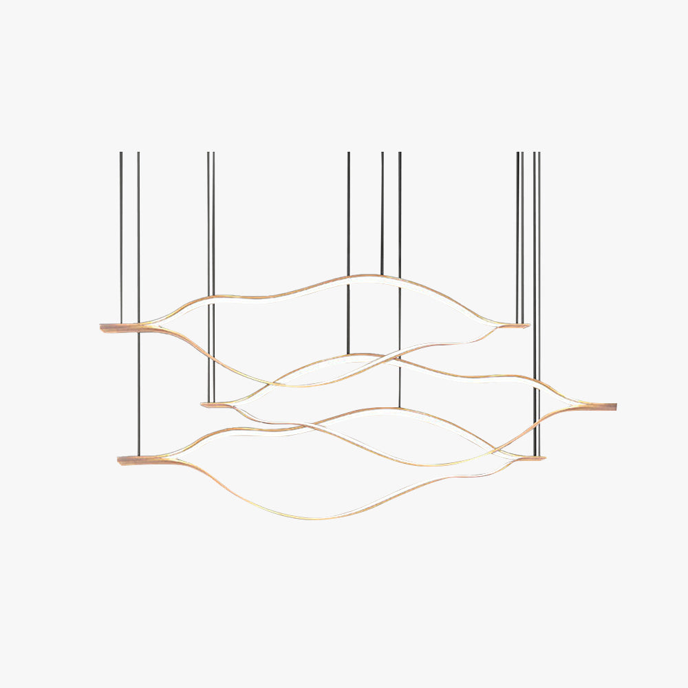 Arisha Moderni LED Lampada a Sospensione Metallo/Acrilico Oro Onda Camera da Letto